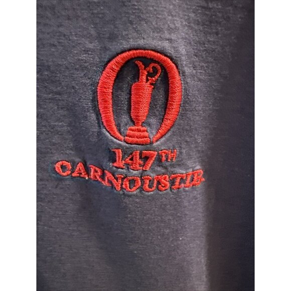 THE OPEN 147th Carnoustie St. Andrews Polo Shirt Men's Size L Blue With Red - Picture 2 of 9